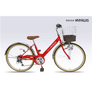 MYPALLAS（マイパラス） 子供用自転車24インチ・6SP（カゴ・ライト・カギ付） M-811 レッド - 拡大画像