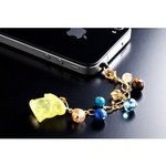 勝利の願い　黄色のうさぎ　７つの天然石　スマホピアス