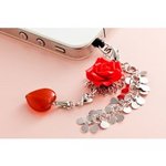 勝利の天然石　〜赤い薔薇〜　スマホピアス