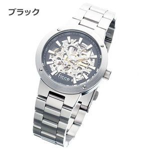 ficce オートマチック 両面スケルトン ブレスウォッチ FC-11014-02／ブラック - 拡大画像