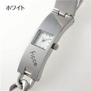 ficce(フィッチェ) チェーンブレスウォッチ FC-11018-01／ホワイト - 拡大画像