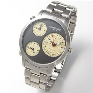 GEORGES RECH(ジョルジュレッシュ) トリプルフェイス メンズブレスウォッチ GR-14022 GR-14022-02/ブラック - 拡大画像