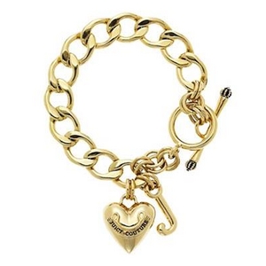 JUICY COUTURE�i�W���[�V�[�N�`���[���j Gold Starter Charm Bracelet �u���X���b�g