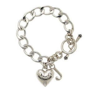 JUICY COUTURE�i�W���[�V�[�N�`���[���j Silver Starter Charm Bracelet �u���X���b�g