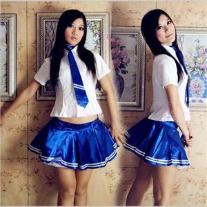 女子高生ミニスカ制服コスチューム/ブルー/コスプレ/C72-1