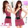 コスプレ 赤チェックミニスカ制服セット z198-11_0