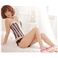 Alio Moon コスプレ ベビーピンク&ブラックレース上品お嬢様風コルセット&ショーツ f332_2