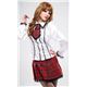 コスプレ　赤チェック　ミニスカ制服4点セット　C189
