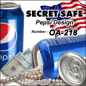 【隠し金庫】 飲料缶型 セーフティボックス 『SECRET SAFE シークレットセーフ』(OA-218) Pepsi アメリカン雑貨 米国直輸入 貴重品の保管 収納 タンス貯金 へそくり 防犯 スパイグッズ - 拡大画像