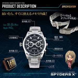 【防犯用】【超小型カメラ】【小型ビデオカメラ】 スパイダーズX 小型カメラ 腕時計型カメラ 防犯カメラ 1080P 赤外線LED 16GB内蔵 スパイカメラ W-790α 【防犯用】【超小型カメラ】【小型ビデオカメラ】 スパイダーズX 小型カメラ 腕時計型カメラ 防犯カメラ 1080P 赤外線LED 16GB内蔵 スパイカメラ W-790α