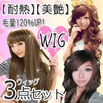 【3点セット】高品質 美艶・耐熱フルフィッグ （アジャスター付）メッシュ加工