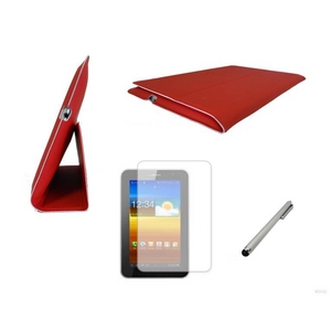 GALAXY Tab 7.0 Plus スリムスマートカバー 3点セット 赤(レッド)