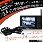 超小型ビデオカメラ USBケーブル型カモフラージュカメラ＆液晶付きワイヤレス受信機セット（DV01-UC200）