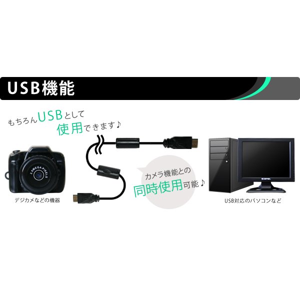 USBケーブル型ワイヤレスカモフラージュカメラ