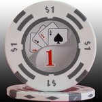 フォースポット チップ [ １＄ ] <25枚セット> - カジノチップ・ポーカーチップ