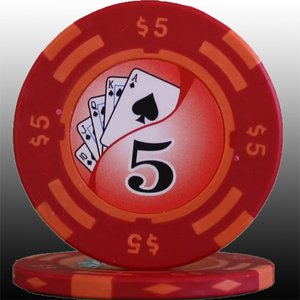 フォースポット チップ ( 5$ ) <25枚セット> - カジノチップ・ポーカーチップ 商品写真1