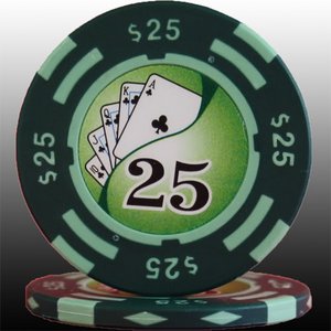 フォースポット チップ ( ２５＄ ) ＜25枚セット＞ - カジノチップ・ポーカーチップ - 拡大画像
