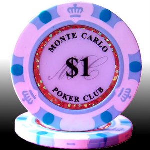 MONTECARLO モンテカルロ・ポーカーチップ＜１＞白　２５枚セット - 拡大画像