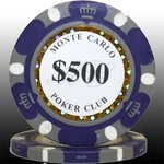 MONTECARLO モンテカルロ・ポーカーチップ＜500＞青紫 ２５枚セット