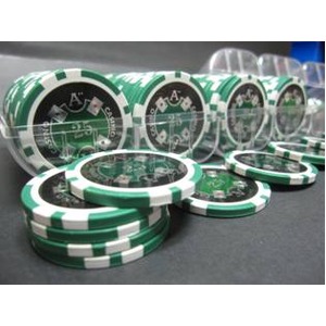 Quattro　Assi(クアトロ・アッシー)ポーカーチップ100枚セット<グリーン(25)> 商品写真2
