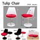ダイニングチェア (Tulip Chair/チューリップチェア) 高さ79cm ABS樹脂シート/布張り WH＆RD(本体白・クッション赤)  - 縮小画像4