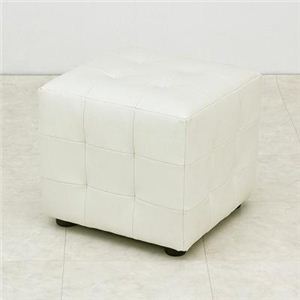 キューブスツール 白 - 拡大画像