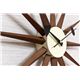 サンバーストクロック(壁掛け時計) 木製/スチール板 幅47cm ウォールナット 【完成品】 - 縮小画像2