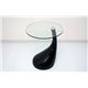強化ガラスサイドテーブル(ラウンドテーブル) 【PILZ】 丸型/直径45cm FRP(強化プラスチック) ブラック(黒) - 縮小画像2
