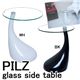 強化ガラスサイドテーブル(ラウンドテーブル) 【PILZ】 丸型/直径45cm FRP(強化プラスチック) ホワイト(白)