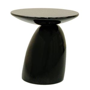 モダンサイドテーブル(ラウンドテーブル) 丸型/直径55cm FRP(強化プラスチック)製 ブラック(黒) - 拡大画像