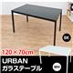 強化ガラステーブル/ダイニングテーブル(URBAN) 【幅120cm】 アジャスター付き ブラック(黒)