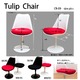 ダイニングチェア (Tulip Chair/チューリップチェア) 高さ79cm ABS樹脂シート/布張り BK＆RD(本体黒・クッション赤)  - 縮小画像3