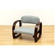 ラクラク座椅子 (Fabric) 座面高3段階調整可 天然木フレーム 肘付き グレー(灰)  - 縮小画像2