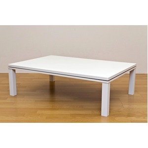 NEW ファッションこたつテーブル 【長方形/120cm×80cm】 木製 本体 ホワイト(白) - 拡大画像
