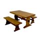 浮造りダイニングテーブル(テーブル単品) 【幅135cm】 木製(松/パイン) 木目調 アジャスター付き - 縮小画像1