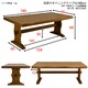浮造りダイニングテーブル(テーブル単品) 【幅180cm】 木製(松/パイン) 木目調 アジャスター付き - 縮小画像2