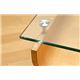 曲げ木(プライウッド)センターテーブル【LARK】 強化ガラス製天板/スチール 棚板付き ナチュラル - 縮小画像3
