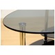 強化ガラスセンターテーブル/ローテーブル 【オーバル型 ブラック】 アジャスター/棚板2枚付き 『FLORA』 - 縮小画像4