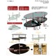 強化ガラスセンターテーブル(ローテーブル) 【FLORA】 オーバル型 アジャスター/棚板2枚付き クリア - 縮小画像6