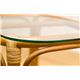 キャスター付きラタンサイドテーブル 木製(天然木)/強化ガラス アジアンティーク ハニー - 縮小画像3