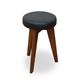 丸型スツール/丸型椅子 (Milan) 【1脚】 高さ48.5cm 木製/合成皮革 北欧風 ブラウン - 縮小画像2