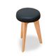 丸型スツール/丸型椅子 (Milan) 【1脚】 高さ48.5cm 木製/合成皮革 北欧風 ナチュラル - 縮小画像2