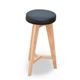 丸型バースツール/丸型椅子 (Milan) 【1脚】 高さ63cm 木製/合成皮革 北欧風 ナチュラル - 縮小画像2