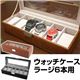 ウォッチケース(腕時計コレクションケース) 【ラージ/6本用】 合成皮革/アクリル 鍵付き ブラック(黒)