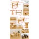 テーブル＆ベンチセット(テーブル&ベンチ2脚セット) 木製 木目調 ナチュラル - 縮小画像6
