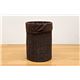 ラタンダストボックス(ゴミ箱) 木製 幅26cm 脱着式カバー付き アジアンテイスト ブラウン - 縮小画像3