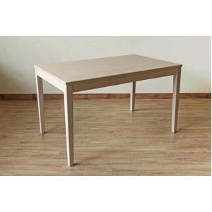 引き出し付きダイニングテーブル 【幅120cm】 木製 ホワイトウォッシュ - 拡大画像