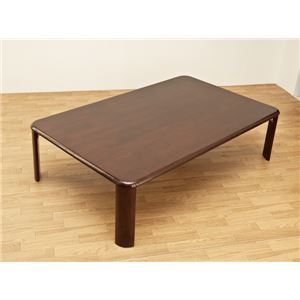 折りたたみローテーブル/NEWウッディーテーブル 【120cm×75cm】 木製 ブラウン - 拡大画像