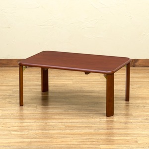 折りたたみローテーブル/NEWウッディーテーブル 【75cm×50cm】 木製 ブラウン - 拡大画像