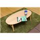 折りたたみローテーブル/棚付きフォールディングテーブル(EMIL) 【100cm×50cm】 オーバル型 木製 ビーチ - 縮小画像5